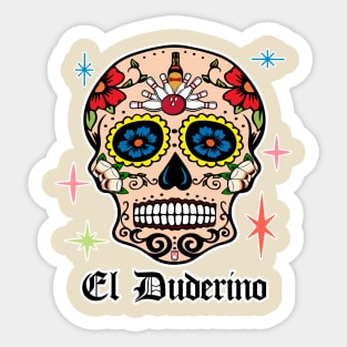 El Duderino Sugar Skull Sticker